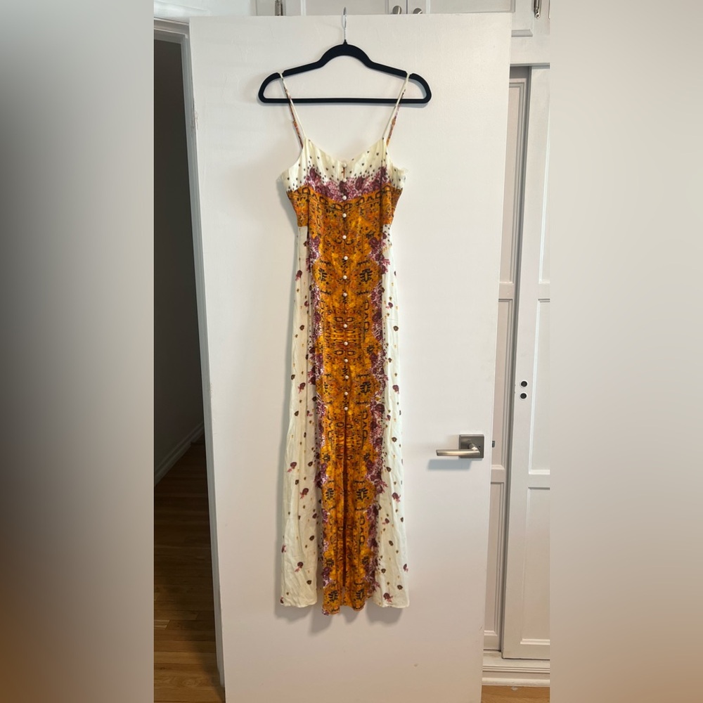 Free People Morning Song Maxi Crepe Dress SMALL